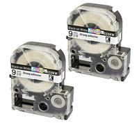 2 Casetes de Cinta compatibles con Epson SS9KW LC-3WBN LC-3WBN9 Negro sobre Blanco 9mm x 8m para Epson LabelWorks LW-300 LW-300L LW-400 LW-500 LW-600P LW-700 LW-900P LW-1000P King Jim Tepra Pro