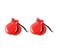 2 castañuelas españolas con cuerda tradicional flamenca, percusión de madera, instrumento musical Orff, fácil de tocar, instrumento musical español de madera, baile flamenco