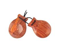2 castañuelas tradicionales de madera de castañuela, castañuelas de baile flamenco con cuerda de mano para niños, instrumento musical de percusión orff