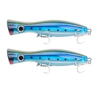 2 cebos Duros flotantes Poppers for Pesca en el mar, 160 mm, 80 g, Accesorios de, Superficie(BLU)