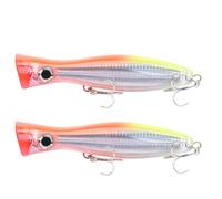 2 cebos Duros flotantes Poppers for Pesca en el mar, 160 mm, 80 g, Accesorios de, Superficie(Orange Yellow)