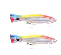 2 cebos Duros flotantes Poppers for Pesca en el mar, 160 mm, 80 g, Accesorios de, Superficie(Yellow Orange)