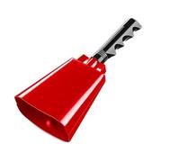 2 cencerros de percusión manual for hacer ruido con cencerro acero metálico for animar partidos fútbol, fiestas, conciertos y escuelas Para Fiestas Y Festivales(Red)