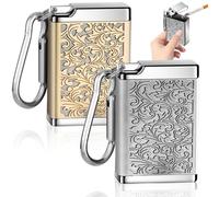 2 ceniceros de bolsillo para viajes, mini cenicero de viaje, cenicero móvil, cenicero de metal con soporte para llaves para camping, fumar en interiores o exteriores (dorado y plateado)