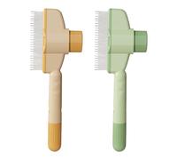2 cepillos autolimpiantes para mascotas, cepillo de de gato, peine para pulgas y peine de cuidado, con botón de liberación para eliminar nudos sueltos, para el cuidado del largo y corto