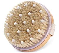 2 cepillos corporales para cepillado húmedo o seco - cerdas naturales - exfoliante y masaje para drenaje linfático, celulitis, piel seca
