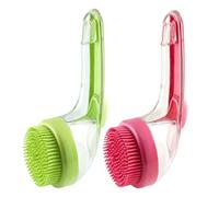 2 cepillos de baño para perros con dispensador de champú, cepillo de baño para mascotas de dientes finos para perros y gatos, herramienta de aseo para de pelo corto y largo