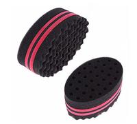 2 cepillos de esponja para el cabello: agujeros grandes y pequeños para bobinas y rizos afro, cepillos de pelo de doble cara, para ondas y giros