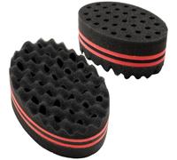 2 cepillos de esponja para el cabello con agujeros grandes y pequeños, cepillos para rizos de pelo, cepillos de esponja de pelo ondulado, cepillos de pelo de doble cara para rastas, hogar y peluquero