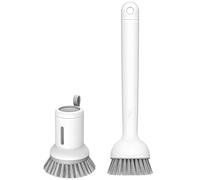 2 cepillos de limpieza con dispensador de jabón, 2 piezas, 2 piezas de limpieza de silicona adecuados para cocina, lo que los hace buenos para múltiples usos, no deja manchas sin limpiar (blanco)