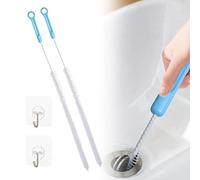 2 cepillos de Limpieza de Fregadero, 71 cm, Herramienta de desbloqueo de Fregadero de Serpiente, Gancho de Limpieza de alcantarillado con 2 Ganchos Adhesivos