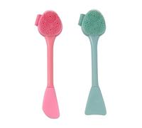 2 cepillos de limpieza facial de silicona, cepillo de limpieza de poros de doble cabeza de 6, 3 pulgadas, cepillo de lavado de cara para barro, arcilla, máscara mixta de carbón, exfoliante suave, elim