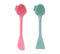 2 cepillos de limpieza facial de silicona, cepillo de limpieza de poros de doble cabeza de 6, 3 pulgadas, cepillo de lavado de cara para barro, arcilla, máscara mixta de carbón, exfoliante suave, elim