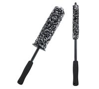 2 cepillos de microfibra para llantas, cepillo flexible para neumáticos de coche para una limpieza suave y sin arañazos hasta el fondo de la llanta, cepillo para llantas de aleación, juegos de guantes