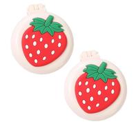 2 cepillos de pelo de viaje con mini espejo, cepillo de masaje redondo plegable portátil para niñas y mujeres, cuidado del cabello de fresa