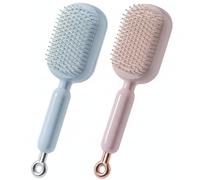 2 cepillos de pelo retráctiles, fáciles de limpiar, para mujeres, hombres, hogar, viajes, oficina, escuela, 24,8 x 7,4 x 4 cm