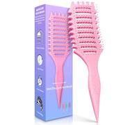 2 cepillos de pelo rizado para mujeres y hombres, cepillo 4 en 1 para definir rizos y desenredar, cepillos de peinado antiestáticos antiencrespamiento con forma de media luna y cerdas ultrasuaves