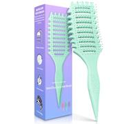 2 cepillos de pelo rizado para mujeres y hombres, cepillo 4 en 1 para definir rizos y desenredar, cepillos de peinado antiestáticos antiencrespamiento con forma de media luna y cerdas ultrasuaves