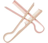 2 cepillos de plancha plana para alisar el cabello, en forma de V, de plástico, elegante, peinetas fáciles de peinar para mujeres que viajan en viajes de negocios, rosa oscuro y beige, esta