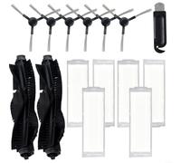 2 cepillos de rodillo principal, 6 cepillos laterales, juego de 6 filtros para robot aspirador WYZE WVCR200S Mantén tu limpiador en la mejor forma
