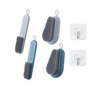 2 cepillos de ropa y 2 cepillos para lavar zapatos con 2 ganchos adhesivos, cepillo de uñas con cerdas duras, cepillos multifuncionales para el hogar de plástico para hombres y mujeres