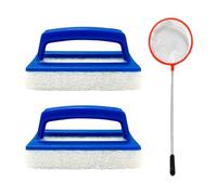 2 Cepillos De Suelo Para Limpieza De Piscinas, 1 Red De Hojas, Esponja Para Limpieza De Piscinas, Cepillo Para Piscina, Revestimiento De Piscina, Limpieza De Accesorios Para Piscina
