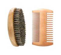 2 cepillos para barba, cepillo para barba para hombres, cepillo para barba, juego de cepillos para barba con cerdas de jabalí y peine, peine para barba, peine para barba de madera para hombres