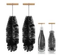 2 cepillos para botellas compatibles con botellas de cristal Sodastream y botellas de plástico, cepillo de limpieza de 32 cm para jarra de cristal, botellas de soda, biberones, botellas de bebé