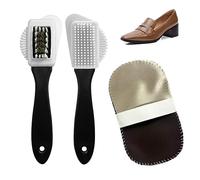 2 cepillos para limpiar zapatos de gamuza y 1 unidad, guantes de limpieza de zapatos, cepillo multifunción de 3 lados, cepillo de nailon, cepillo de fregado multifunción para limpiar raquetas de nieve