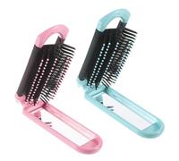 2 cepillos plegables para el pelo de viaje, mini cepillo de pelo portátil con espejo, plegable, pequeño cepillo de viaje, compacto para masaje, herramientas de peinado para hombres, mujeres, hogar