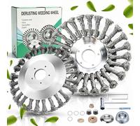 2 cepillos profesionales para desbrozadora, cepillo para desbrozadora, cepillo de alambre para desbrozadora, accesorio para desbrozadora, malas hierbas y musgo (8 pulgadas + 6 pulgadas)
