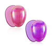 2 cepillos redondos para el cabello, sin necesidad de tirar del peine alisador, cepillo de masaje de cabeza antiestático para mujer (polvo de cielo estrellado, cielo estrellado púrpura)