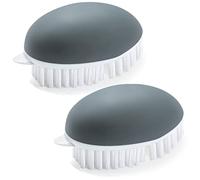 2 cepillos vegetales, cepillo de patata para vegetales, cepillo vegetal con cerdas flexibles y duras, cepillo para verduras, para alimentos, seda de maíz y zanahorias, con removedor de puntos