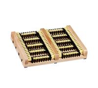 2 Cepillos Zapatos para Exterior, Felpudos de Cerdas Gruesas y Base Antideslizante, Madera-PVC, Marrón