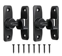 2 cerraduras de puerta corrediza negra de granero con pestillo abatible, cerradura de puerta de 90 grados y pestillo de puerta de jardín, cerradura de botón de giro de seguridad para puertas de madera