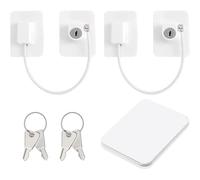 2 cerraduras de restricción de ventana, autoadhesivas, UPVC, seguridad infantil, cierre de alambre con llaves para bebé, uso público y comercial, color blanco