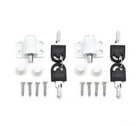 2 cerraduras de seguridad para puertas correderas con perno abatible y llaves, aleación de zinc, hierro, cobre, para patio o puertas abatibles, múltiples métodos de fijación incluidos, 49 mm de largo