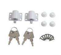 2 cerraduras de seguridad para puertas correderas con perno abatible y llaves, aleación de zinc, hierro, cobre, para patio o puertas abatibles, múltiples métodos de fijación incluidos, 49 mm de largo