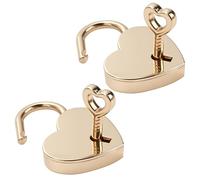 2 cerraduras doradas con llaves regalos para mujeres y hombres, candado pequeño decorativo, candado de amor para aniversario de boda, día de San Valentín, regalos de compromiso, regalo de boda