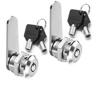 2 cerraduras tubulares de rosca, cerradura de metal para buzón, cerradura de cilindro para puerta, cajón, armario, buzón con llaves iguales (16 mm, 2 unidades)