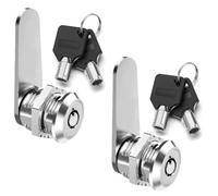 2 cerraduras tubulares de rosca con llave redonda igual, 30 mm