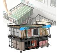 2 cestas de congelador expandibles, cestas apilables para congeladores 140L-570L, congeladores organizador con asas de clasificación fácil y obtener alimentos congelados, permitir la circulación del