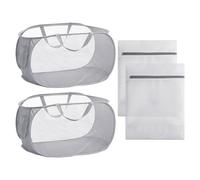2 cestas de ropa sucia, 2 bolsas de lavandería, cesta de almacenamiento plegable, cesta de ropa de gran capacidad, cesta de malla transpirable para ropa sucia, cesta de almacenamiento para ropa sucia