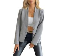 2 chaquetas con botones para mujer: capas con trajes casuales a rayas Acket versátil abrigo de moda para mujer con múltiples bolsillos ligero ropa de abrigo moda urbana básica moderna, gris, XXL