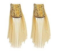 2 charreteras de cadena de eslabones con borlas, accesorios de uniforme para festivales, fiestas, adolescentes, plateadas, 6 x 9 x 17,5 cm, 6x9x17.5cm, Plástico, como se describe en