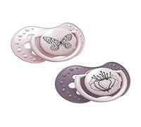 LOVI chupetes para bebé, 6-18 Meses, con Tetina de Silicona, sin BPA, Punta Dinámica, Colección Botanic, 2 piezas, Rosa