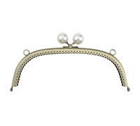 2 cierres de metal con forma arco y cierre beso perla for hacer manualidades, marco for monedero, costura for bolsos, herrajes Para Hacer Tú Mismo(Size 20.5cm)