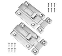 2 cierres deslizantes para puerta de acero inoxidable de 3 pulgadas con 12 tornillos, pequeños cierres de seguridad para puerta de jardín, baño, cobertizo, inodoro