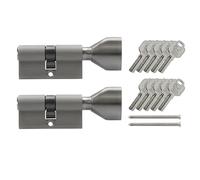 2 cilindros KSN de 60 mm 30/30 con cierre uniforme, incluye 10 llaves