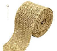 2 Cinta de yute natural 8cm x 5m, rollo de arpillera de yute natural, Cinta de Arpillera Natural, Rollo de Yute, cinta ancha, tela natural, artesanía, con Rollo de Yute 2,5cm x 10m